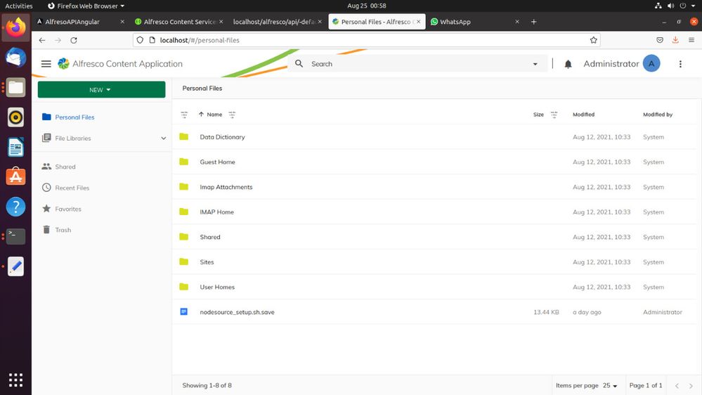 alfresco running on same localhost