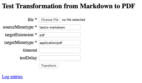 Sample web page for Transformer testing