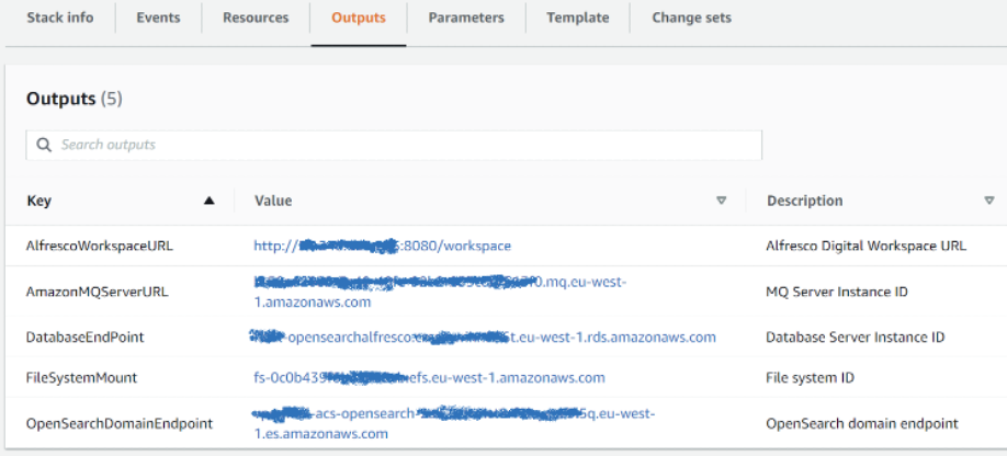 Figure 2 - CloudFormation Outputs