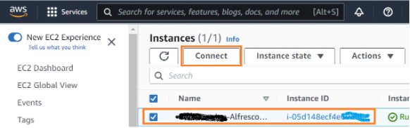 Figure 3 - AWS EC2 console